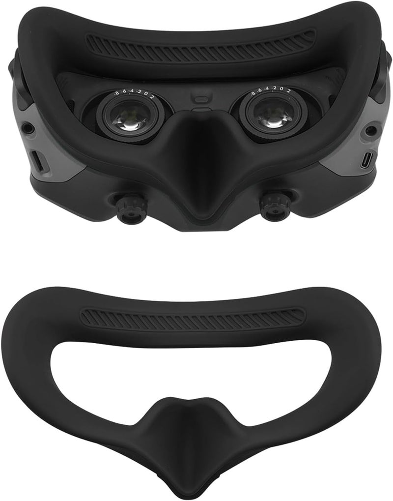 wtohoby وسادة عين سيليكون لجهاز DJI AVATA نظارات 2 غطاء نظارات الطيران مقاوم للعرق غير قابل للانزلاق قابل للغسل وسادة وجه ملحقات كاميرا الطائرات بدون طيار (غير متوافق مع نظارات DJI Integra) (أسود) - Image 1